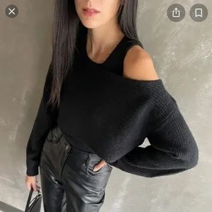 long Oak + Fort cutout sweater black